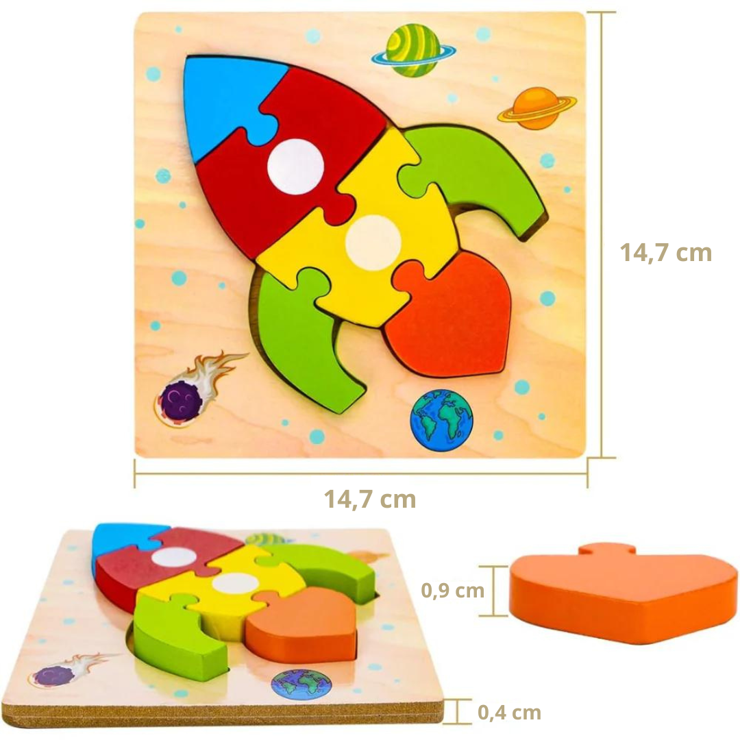 Set 4 Puzzles 3D - Madera