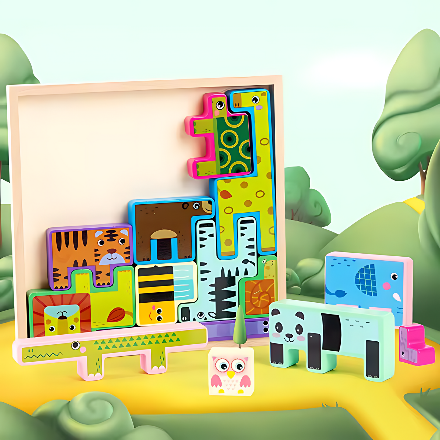 Puzzle Katamino Animales de Madera