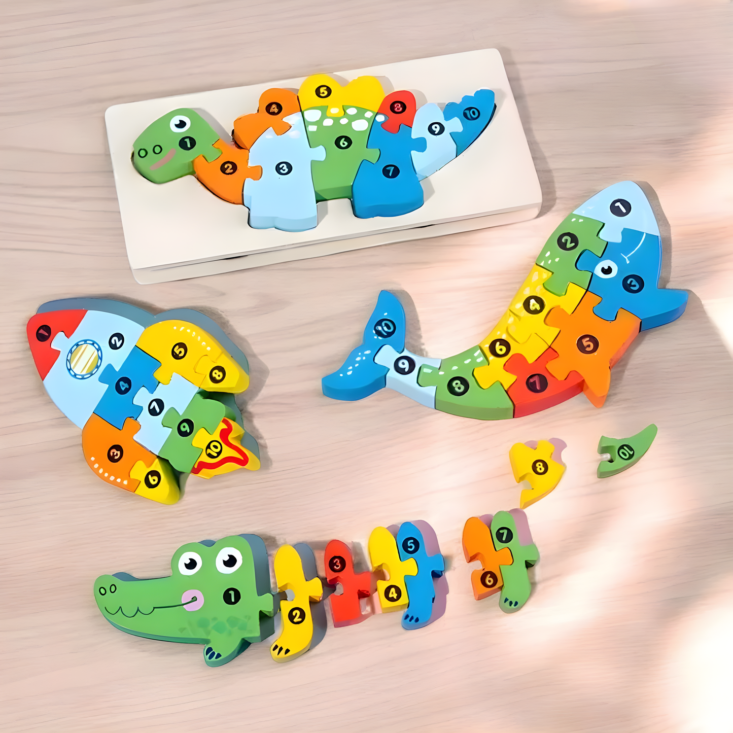 Set 4 Puzzles 3D - Madera