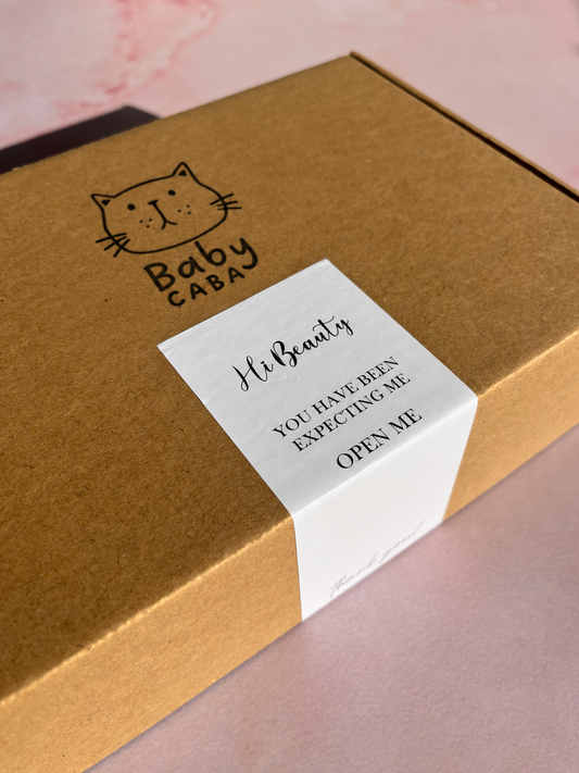 Caja de regalo Baby Caba con logo actual del gatito