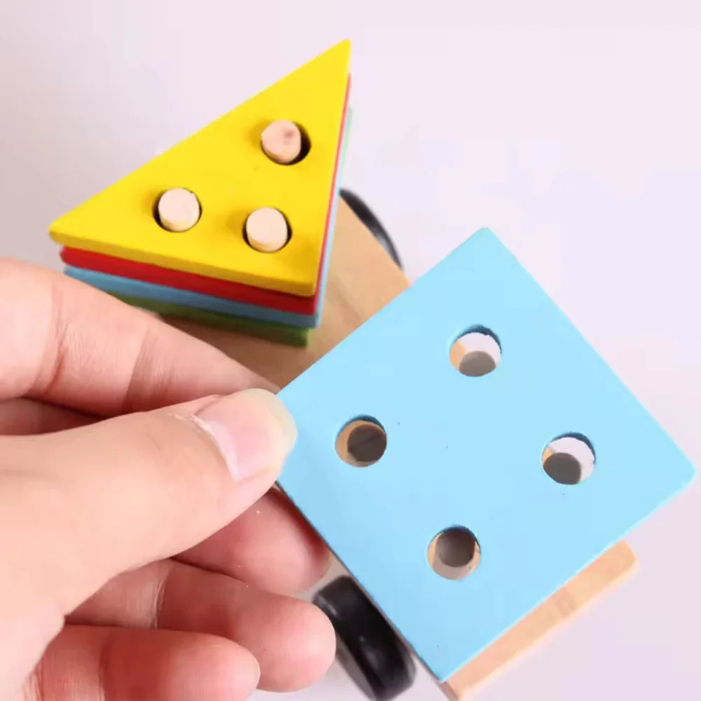 Tren de Madera + Figuras Apilables