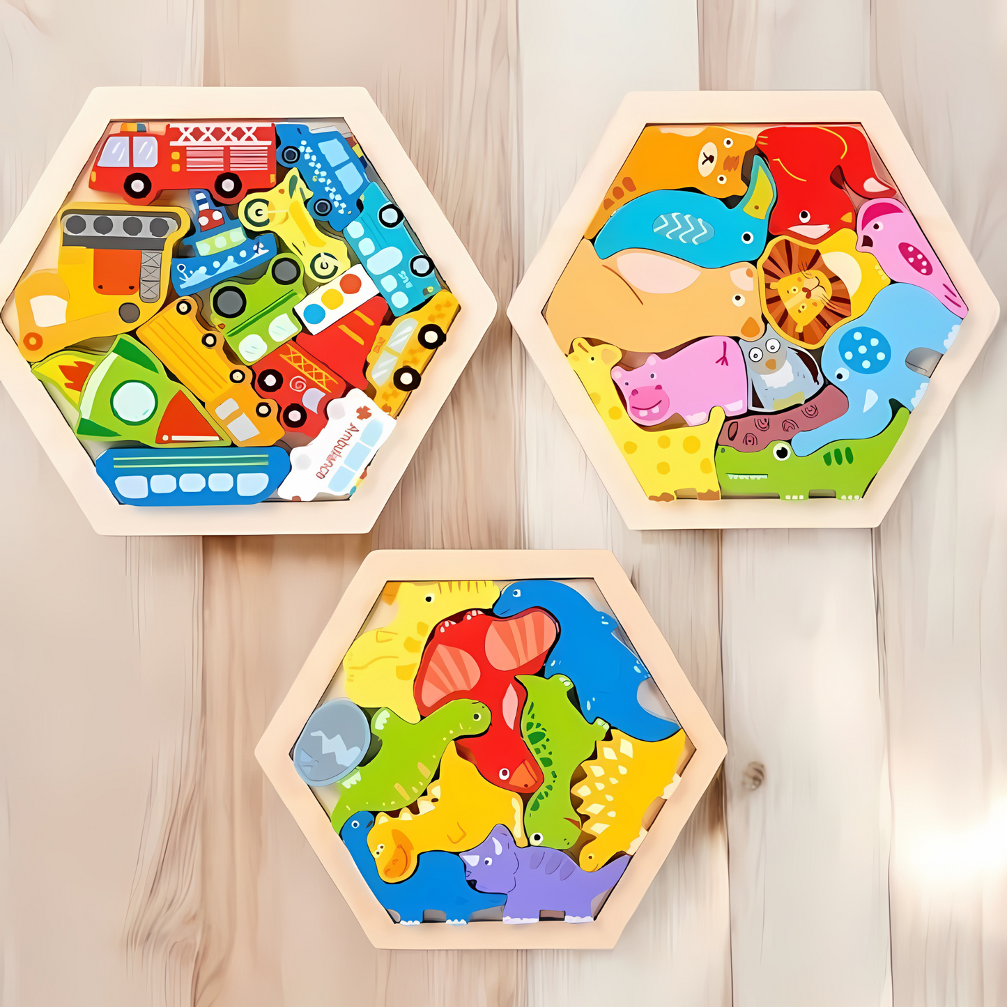 Set 3 Puzzles de Madera