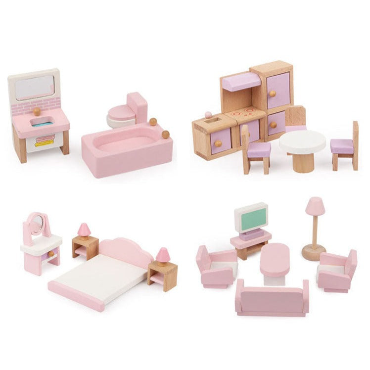 Set Muebles Casa de Muñecas - Madera