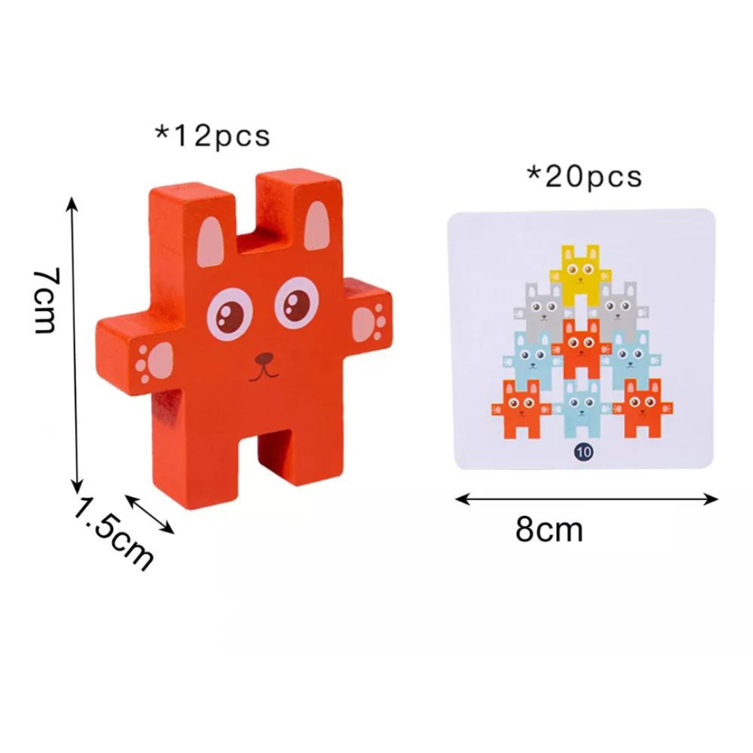 Set 12 Conejos Apilables - Madera