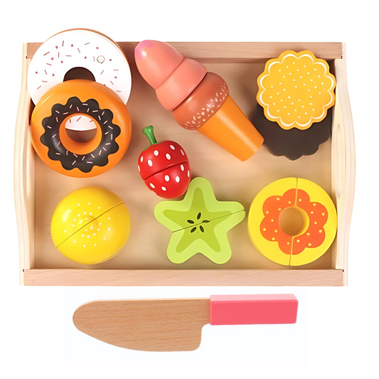 Set Frutas y pasteles - Madera