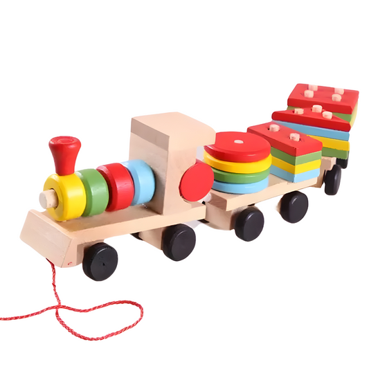 Tren de Madera + Figuras Apilables