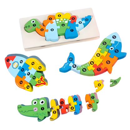 Set 4 Puzzles 3D - Madera