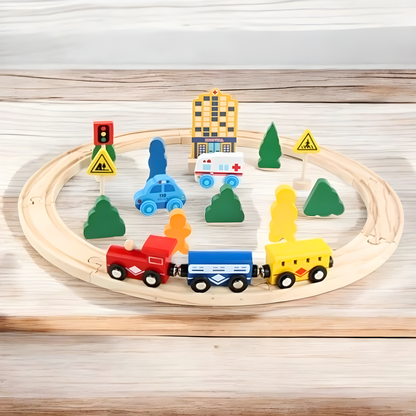 Pista Autos y Trenes de Madera