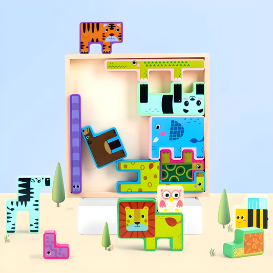 Puzzle Katamino Animales de Madera
