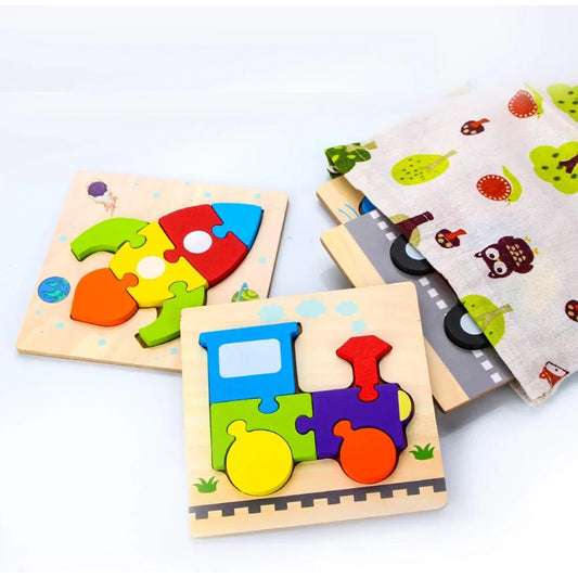 Set 4 Puzzles 3D - Madera
