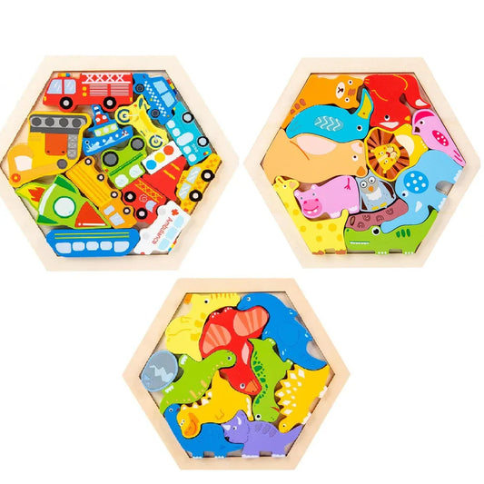 Set 3 Puzzles de Madera