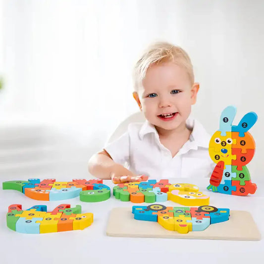 Set 4 Puzzles 3D - Madera