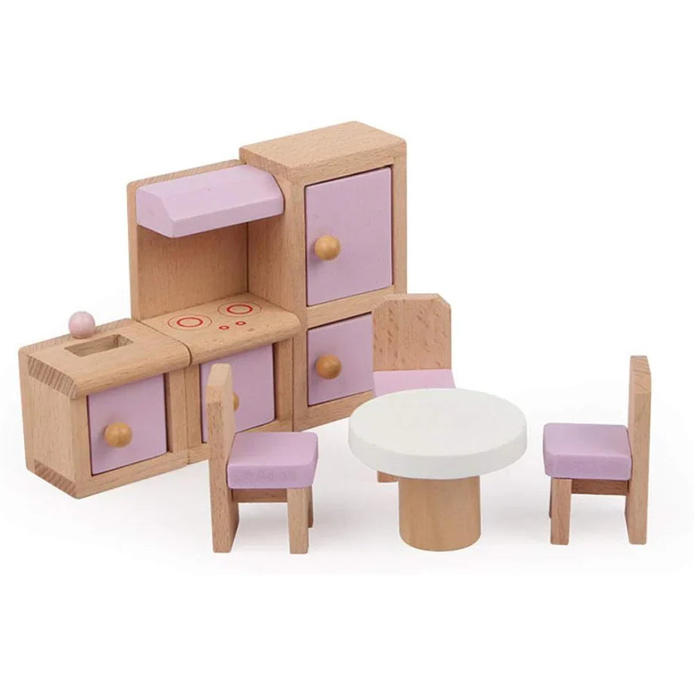 Set Muebles Casa de Muñecas - Madera